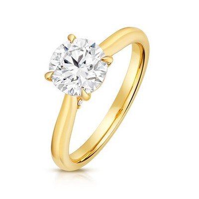 13 Lab-Grown Diamant Verlobungsring 18kt Gelbgold gepunzt Größen J - Q