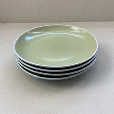 (4)  "ZEST" Salad Plates 222 Fifth Genuine Stoneware 8.25".  Made in Indonesia