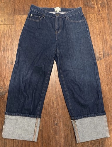 kate spade new york Women’s Dark Wash Blue Denim Straight Cuffed Jeans size 6