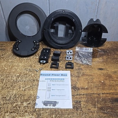 Recessed Power and Data Round Floor Box, Flush Mounted Electric Floor Box with L