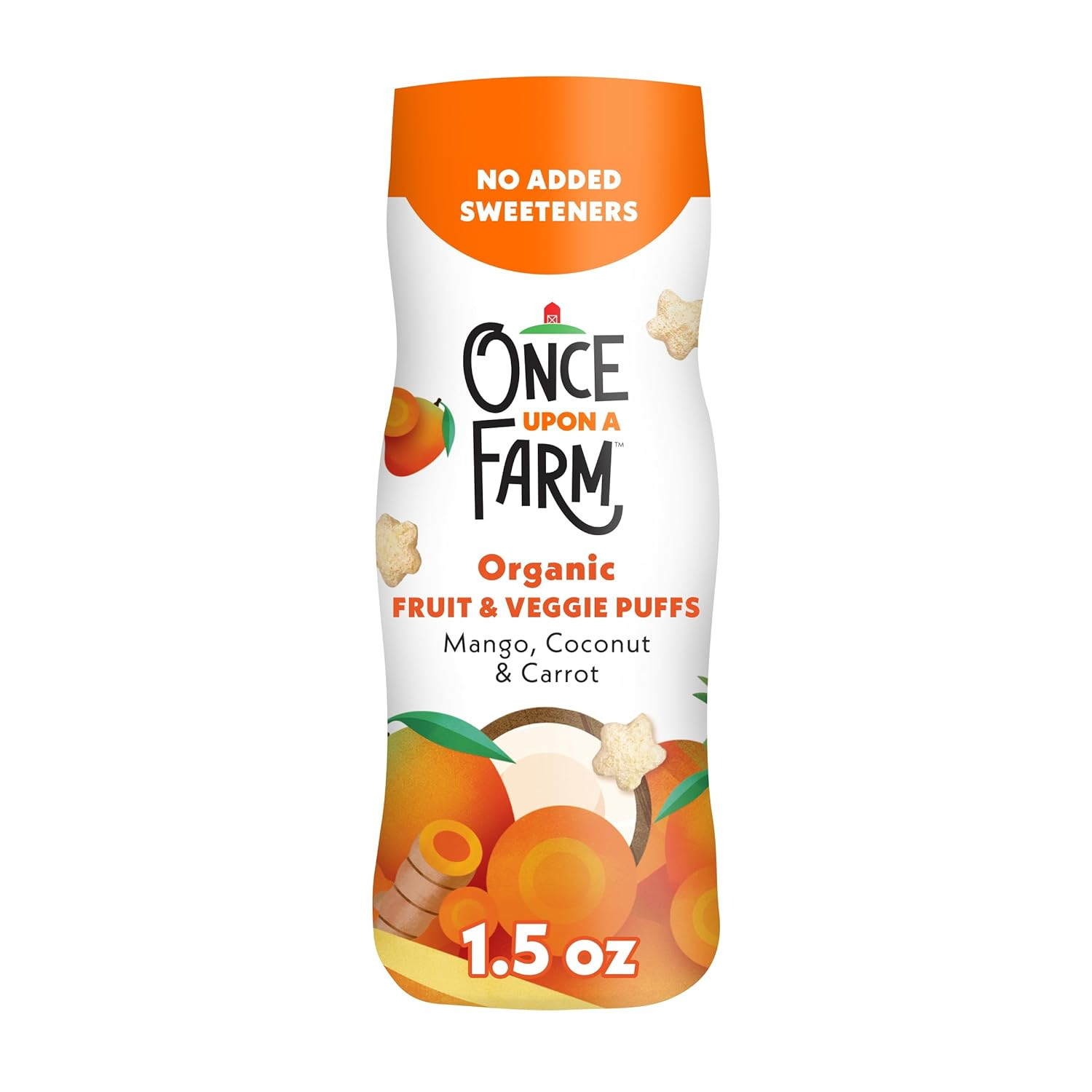 Organic Baby Fruit & Veggie Puffs, Mango, Coconut & Carrot,1.5Oz