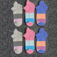 6 Pair Bombas Women's Adults Tri-Block Marl Ankle Sock 6 Color Select Size M US