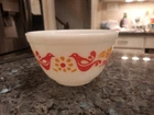 Vintage PYREX Ovenware Friendship Birds 401 Bowl  1 1/2pint