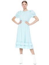 Alice + Olivia NWT $375 XS/0 Powder Blue Vida Puff Sleeve Midi Dress