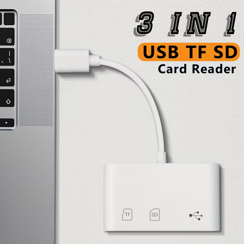 SD Card Reader for IPhone IPad, Lightning and USB C Dual Port SD Card Adapter