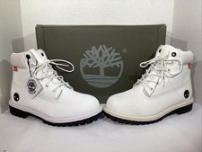 Timberland Youth Size 5 EU 37.5 Premium 6  White Suede WP Work Boots AJ-584