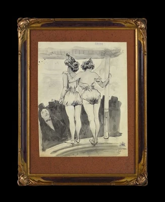 Louis Vallet 1856-1940. "Scène de Music-Hall." - Photo 1/4