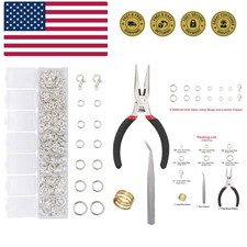 1504pcs Jewelry Repair Tools Kit with Jewelry Pliers, Jump Rings Opener, Twee...