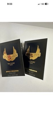 2 X Rabanne Invictus Victory Elixir perfum Intense Sample Spray Vials 1.5ml