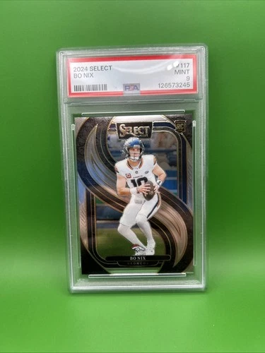 🏈 2024 Select Bo Nix RC Silver Prizm Die-Cut #117 PSA 9