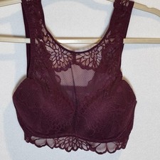 Victorias Secret PINK VS XSmall Lace Bralette Maroon Burgundy