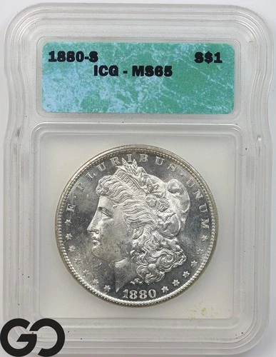 1880-S Morgan Silver Dollar Coin ICG MS 65 ** Very Proof-Like Look!