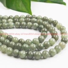Natural 6/8/10/12/14mm A Green Jade Gemstone Round Loose Beads 15'' Strand AAA
