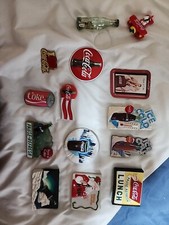Lot of 14 Vintage Coca Cola , Refrig Magnets And 1 Coke Bottle,1 Polar airplane