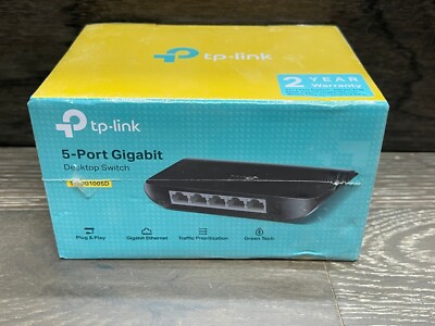 TP-Link TL-SG1005D 5-Port Gigabit Desktop Switch Brand New *Sealed*