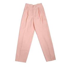 Vintage 80s peach orange high rise pleat front straight leg pants 26"