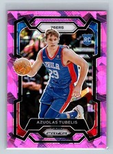 2023-24 Panini Prizm #283 Azuolas Tubelis Prizms Pink Ice 76ers Rookie