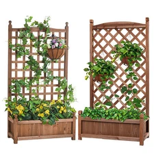  Free-Standing Planter Box & Trellis Indoor Outdoor Vegetable Raised Garden Bed