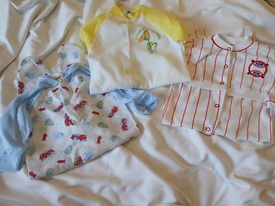 80s Vintage Baby Boy Sleepers Size 6/9 Months ( 18- 23 Pounds) Euc