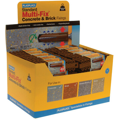 GP600 General Purpose Plasplugs Fixings (50 Packs X 40 Plugs)