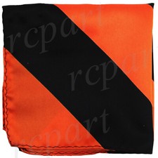 New men's poly stripes pocket square hankie handkerchief black Orange formal