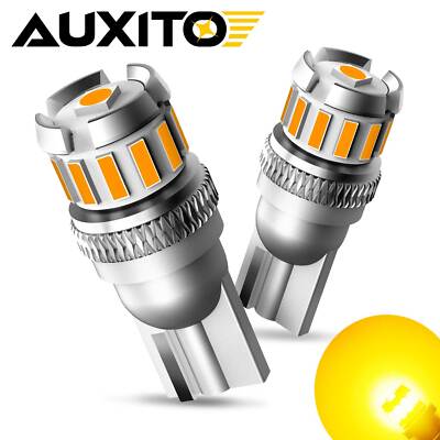 AUXITO NEW 13CHIPS 2pcs LED T10 194 168 W5W Side Marker Light Bulb 3000K Amber