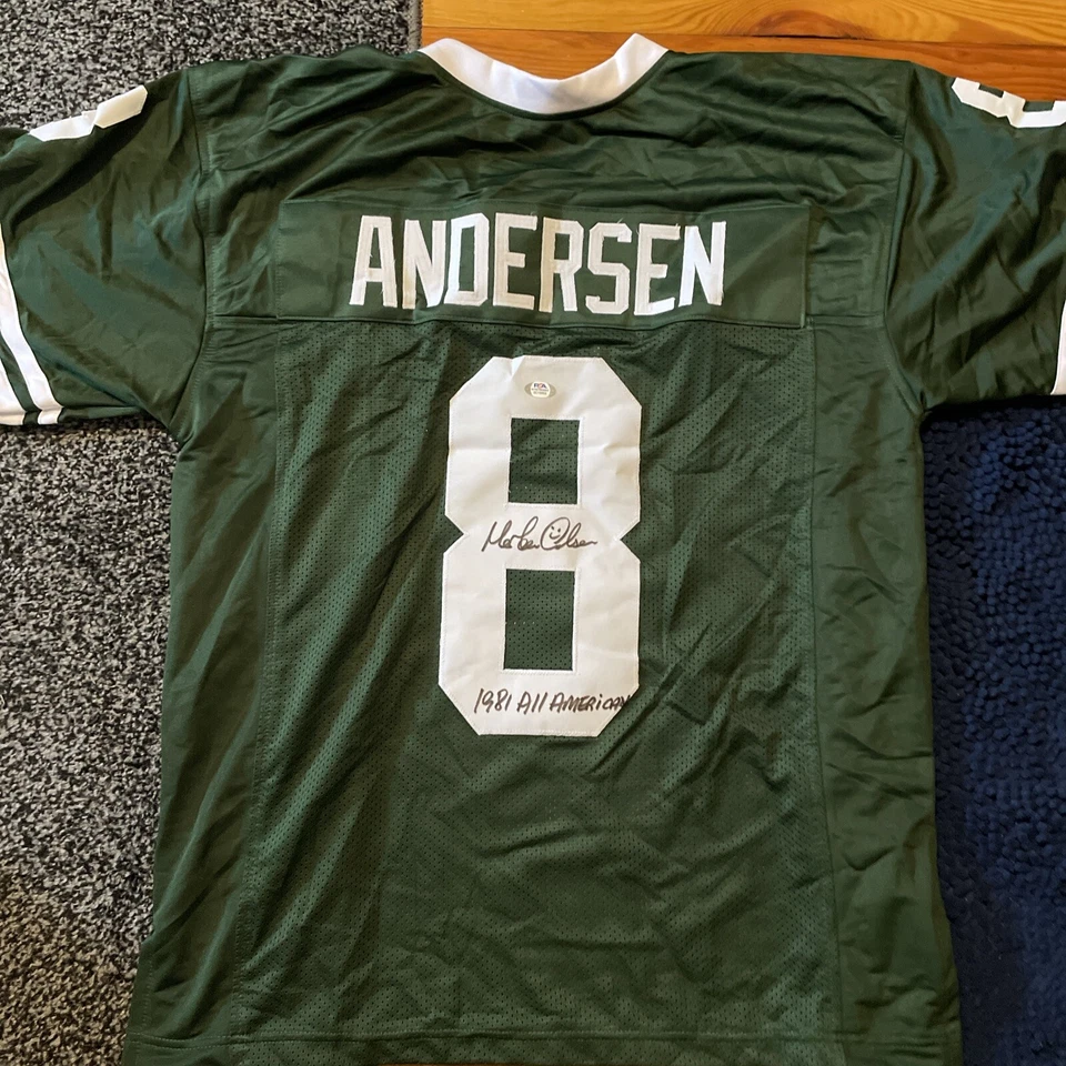 莫滕·安德森 #8 1981 全美国米其根州签名定制球衣 XL PSA — 第 4/4 张图片