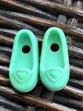 Vintage Tyco Quints Doll Cousins Replacement Shoes Slippers Green