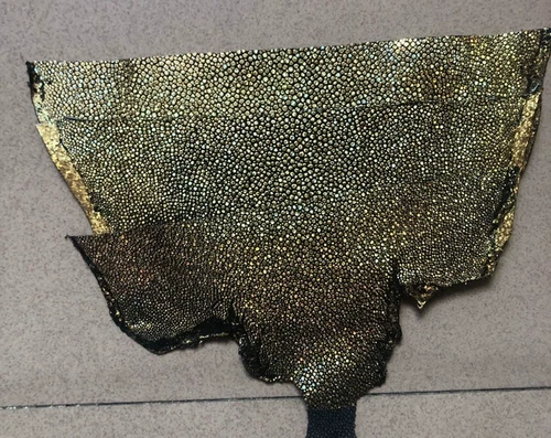 Piel de pez raya genuina superficie de molienda cuero piel hágalo usted mismo material chatarra - Imagen 8 de 17