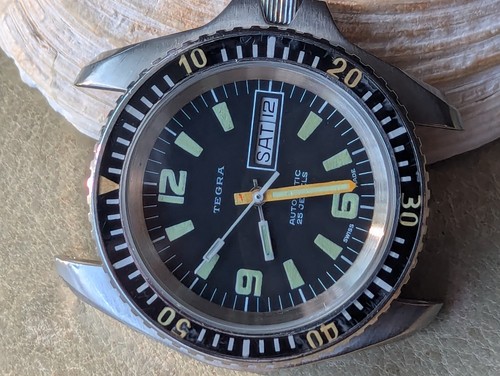 Vintage 1970's Tegra 30 ATM Diver w/Monnin All SS Case,ETA 2678 Mvmt,Serviced - Bild 7 von 24