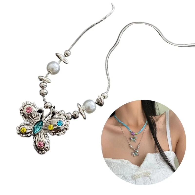 Y2k butterfly necklace online