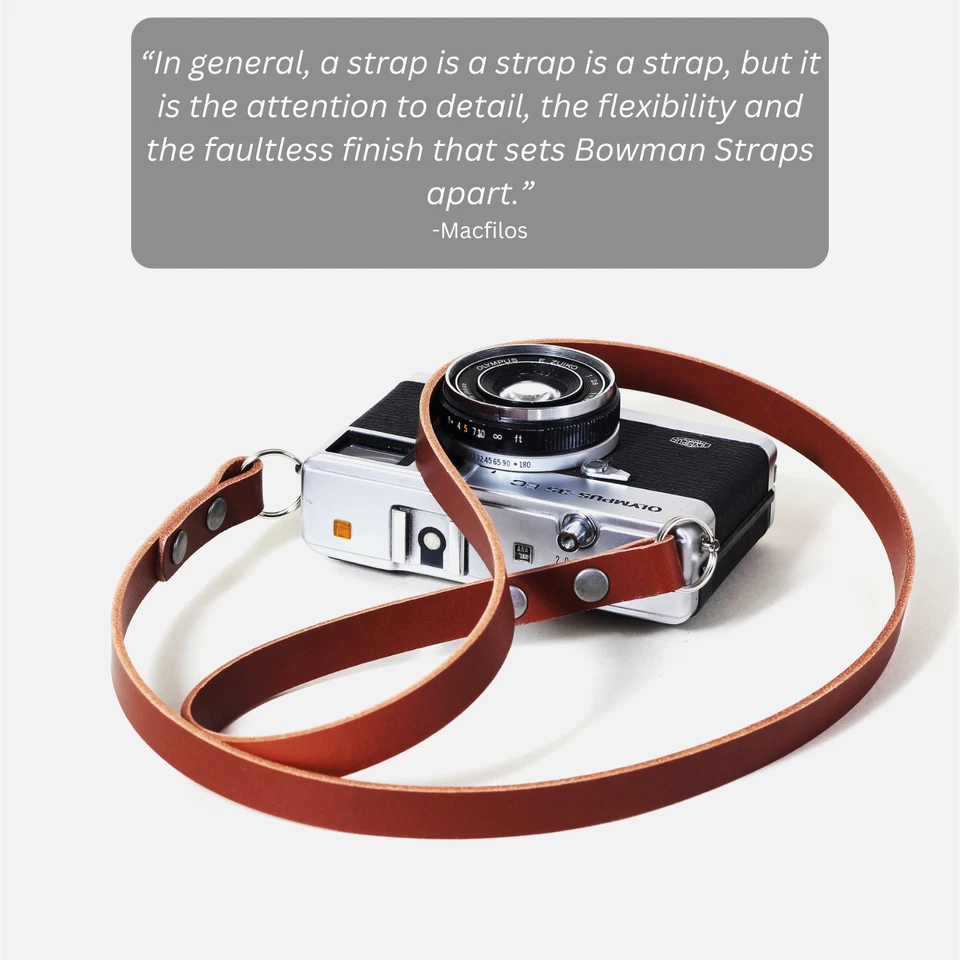 Leather Camera Strap - Thin Shoulder or Neck Strap Black Brown Short Long - Image 4 of 4
