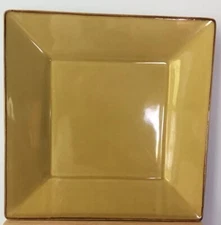 Pottery Barn Asian Square Dinner Plate CHOOSE COLOR Putty Dark Green Yellow EUC