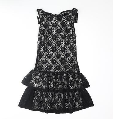 Miss Selfridge Damen schwarz Polyestermischung Fit & Flare Größe 6 B