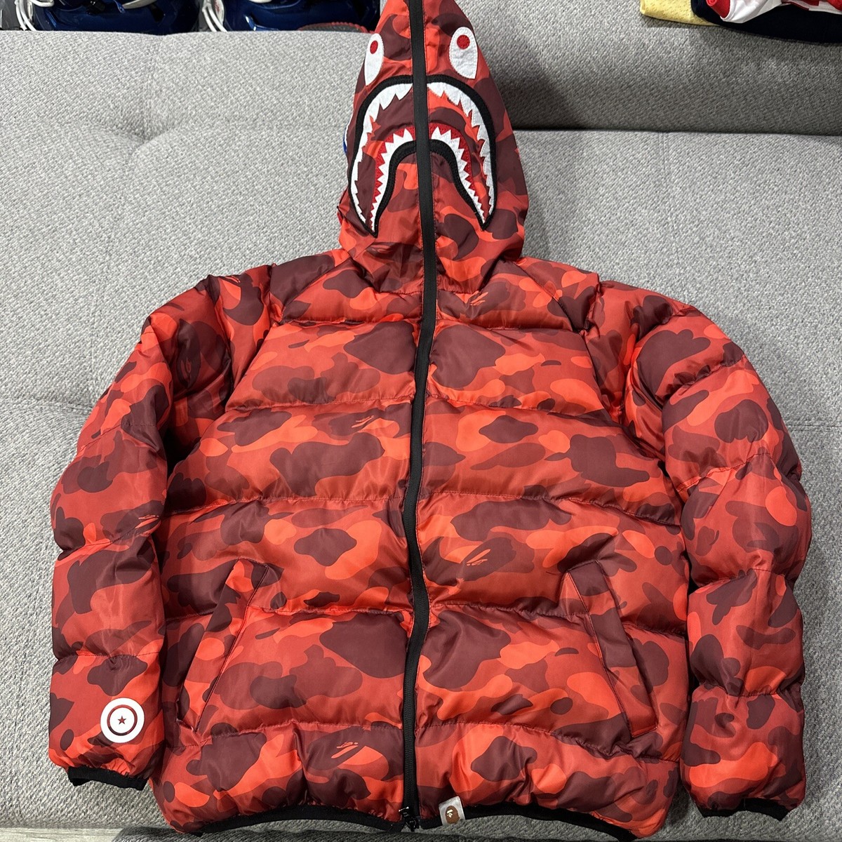 Bape A Bathing Ape Red Camo Wind Stopper Full Zip Shark Bape A Bathing Ape Red Camo Wind Stopper Full Zip Shark
