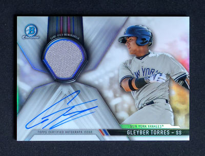 スポーツ選手 2017 bowman chorme torres refractor auto 2017 BOWMAN CHROME CAR-GT GLEYBER TORRES AUTOGRAPH RELIC CARD /25