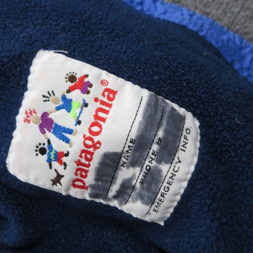 Vtg Patagonia Jacket Kids 4 Blue Nylon Lined Long Sleeve Mock Neck Full Zip USA - Picture 7 of 13