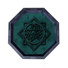Eldritch Horror Octagon Wooden Dice Tray, Rolling Tray D&D Tabletop Board Games