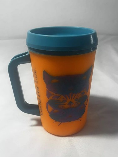 Aladdin IAMs insulated travel mug vintage bright orange green USA