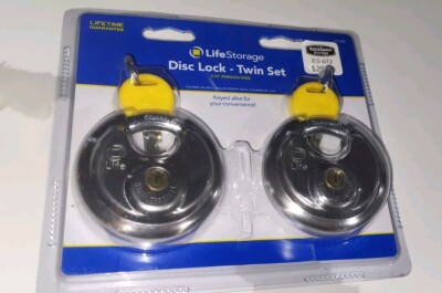 New Sealed Life Storage Disc Lock 2.75'' Stainless Steel Padlock Set Of W/ 2 Keys
