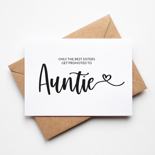 Promoted to Auntie | Pregnancy Announcement Card | Best Sister Aunty to Be Card - Picture 4 of 12
