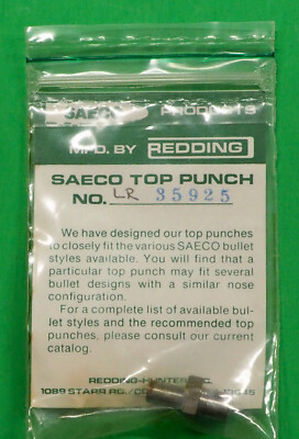 Saeco / Redding-(LR35-925)-Top Punch-9mm/38 Cal-NEW-in package-FOR Lyman & RCBS