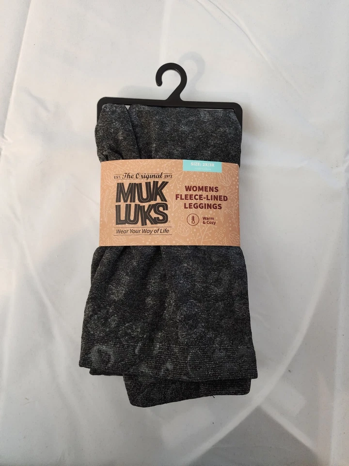 Leggings forrados de lana para mujer MUK LUKS estampado de guepardo carbón talla 2X/3X Foto 4 de 4