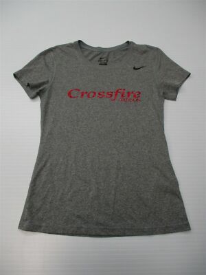 NIKE Women's Size S DRI FIT Training Crossfire Oregon Gray Crew Neck T-Shirt