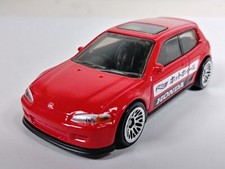 Honda Civic EG Hot Wheels 2024 J-Imports #95 4/10 Red Lace Wheels 1:64 Loose