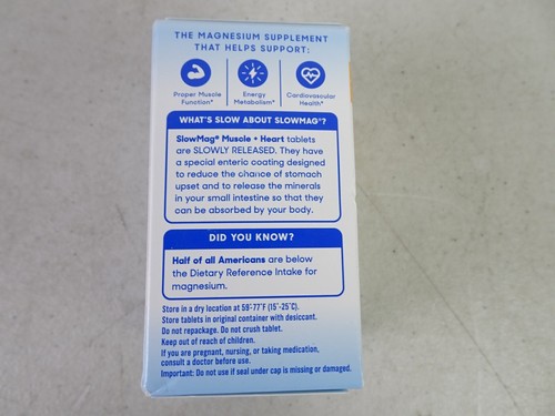 SlowMag Mg Muscle + Heart Magnesium Chloride + Calcium Supplement SEALED 2026 - Picture 3 of 5