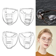 2x Clear Side Shields Universal Fit Flexible For Eye Glasses Safety Glasses FY