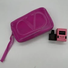 VALENTINO HOT PINK FELT MAKEUP POUCH & BORN IN ROMA INTENSE MINI NEW
