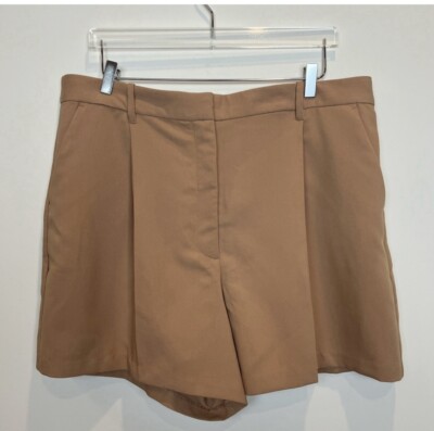 Abercrombie Fitch Ultra High Rise Tailored Shorts In Camel Color