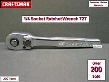CRAFTSMAN TOOLS 1/4 FULL POLISH THIN PROFILE 72 Tooth Ratchet socket wrench !!